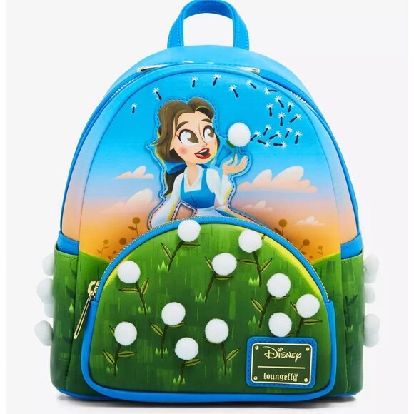 NWT Loungefly Disney Beauty and the Beast Belle Dandelion Field Mini Backpack